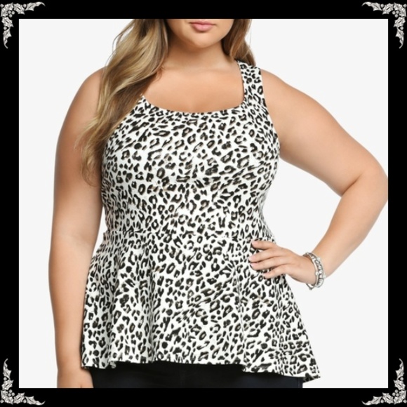 torrid Tops - Torrid Leopard Print Peplum Tunic
